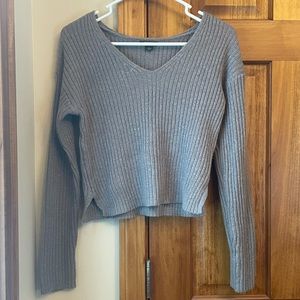 Wild Fable Grey Cropped Sweater Size Small